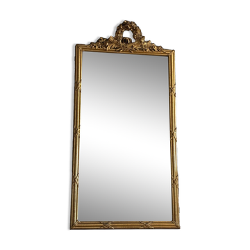 Large Louis XVI style gilded mirror, 19th century
