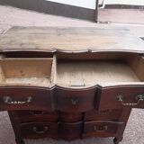 18th century crossbow chest of drawers, stamped