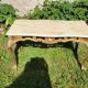 Louis XV coffee table in white Carrara marble with a gilded bronze base.