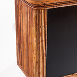 Vintage bar counter in canning and rattan. France, 50s.