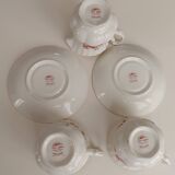 Royal Albert English porcelain set of 2 cups, saucers, and milk jug.