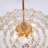 Kinkeldey chandelier in gilded brass and crystal glass, Germany, 1970s