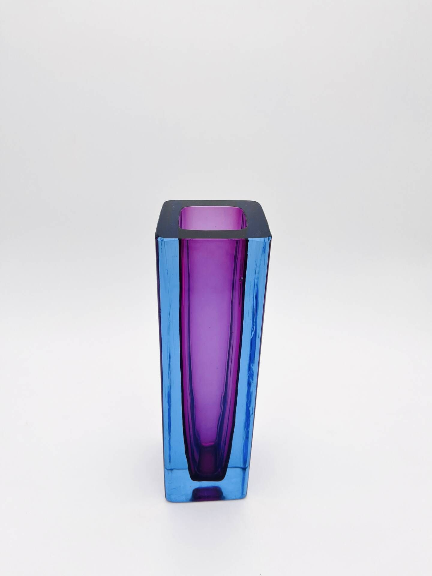 Murano Sommerso Vase Blue Purple Mandruzzato 20th Century - 27cm 3kg