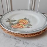 Underside of vintage wicker plates 70s