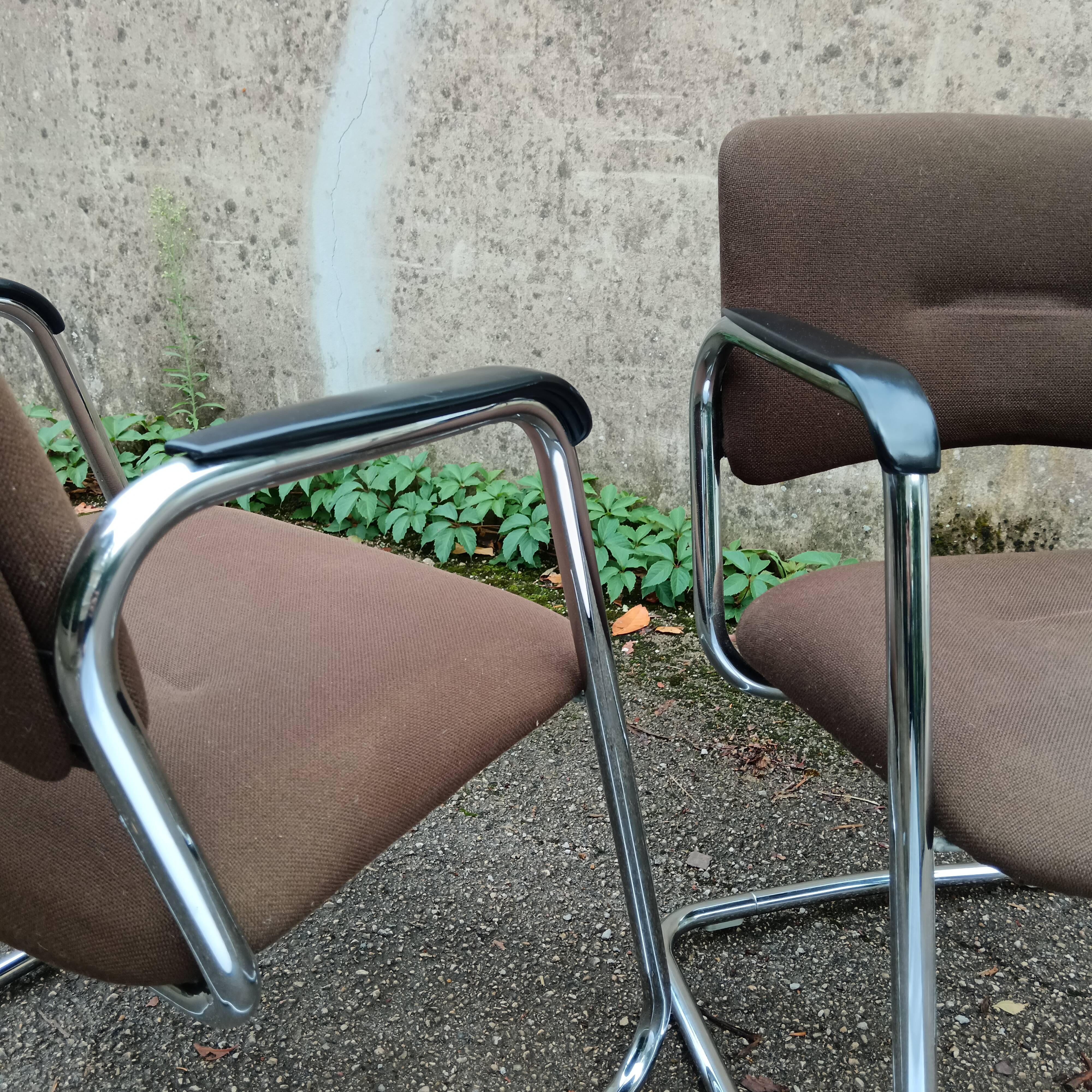 Pair of Strafor cantilever armchairs