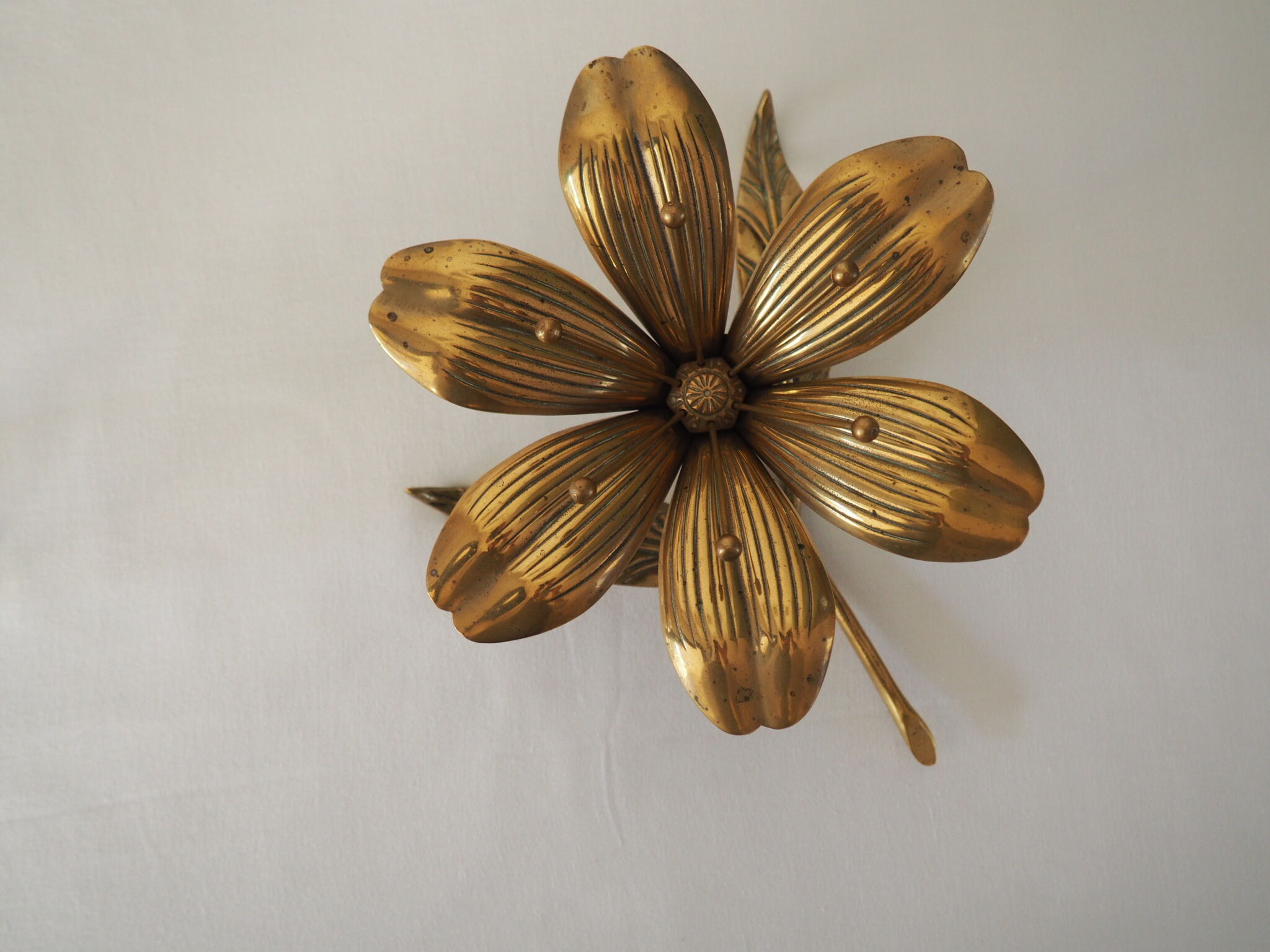 Flower brass ashtray