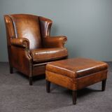 Armchair + sheepskin pouf