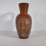 Vase en céramique peint à la main du milieu du siècle par E. Knopp pour Marzi & Remy, années 1950