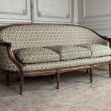 Louis XVI Basket Bench In Carved Beech On 7 Feet 18th Century