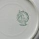 6 vintage earthenware dessert plates, Green Tablecloth pattern - Moulin des Loups