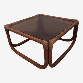 Square rattan coffee table