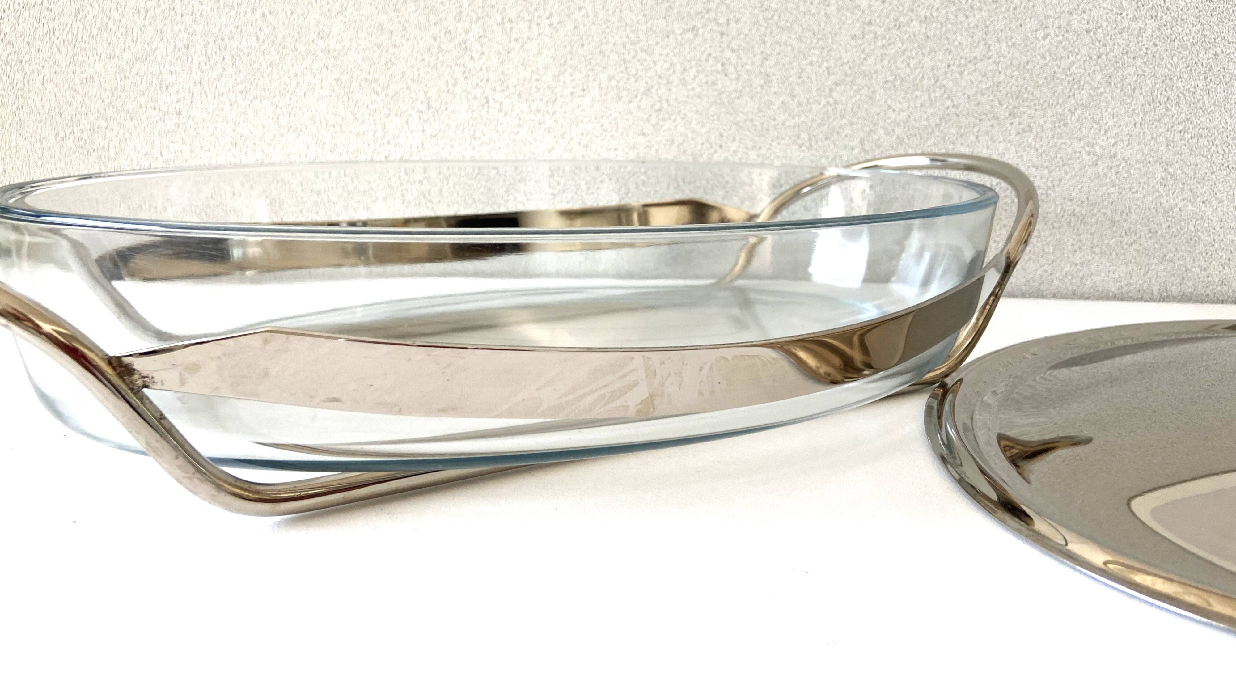 Elegant Table Art Marinex Serving Dish Made in Brazil Silver Metal