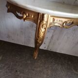 Italian golden and marble console table, 1950