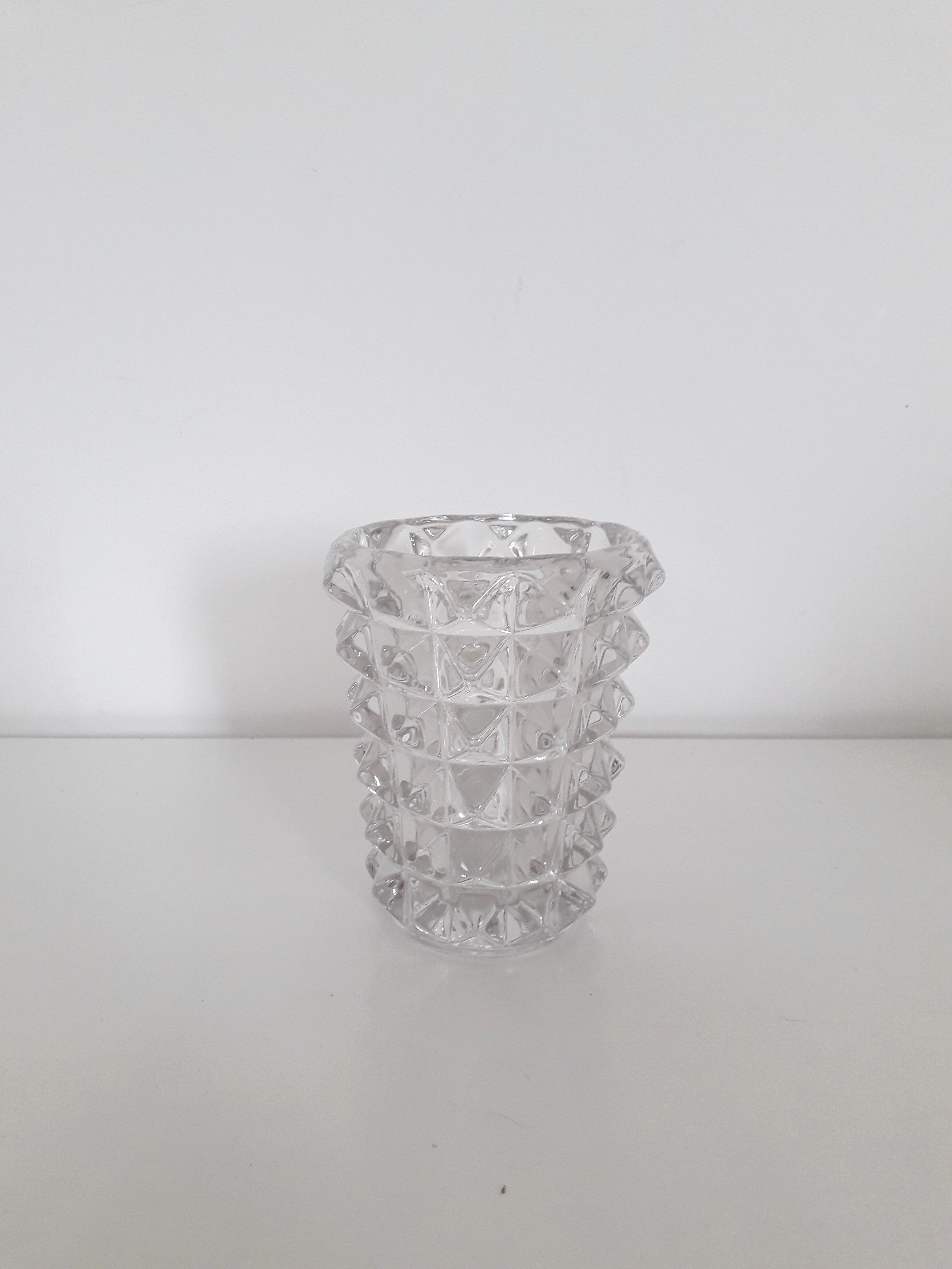 Vintage vase - Diamond tip glass - 1960