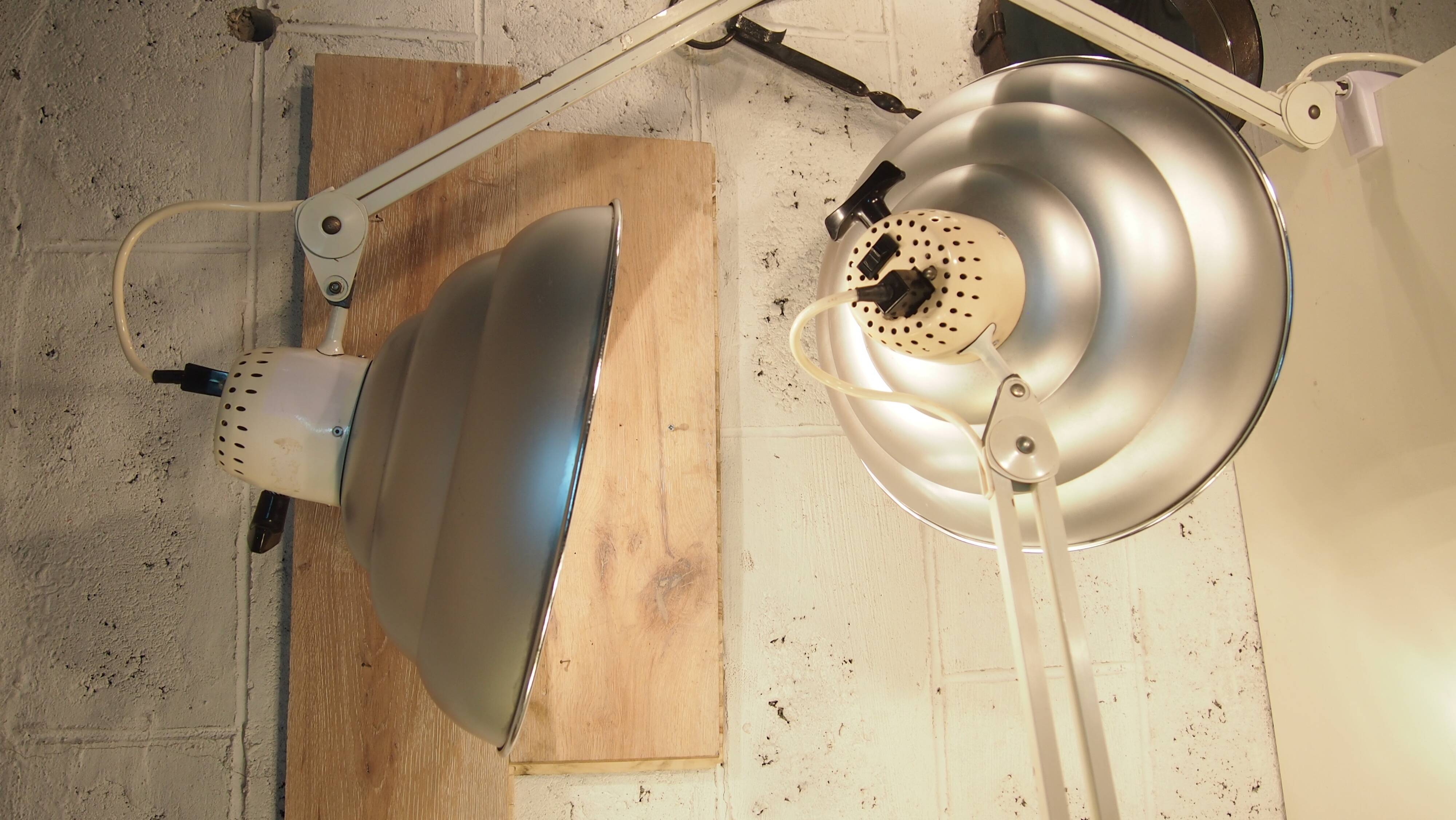 Paire Lampes Bureau Articulee Ajustable Industriel Vintage Chrome