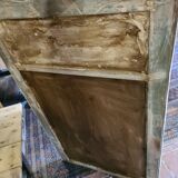 Patinated trumeau mirror beige and gold