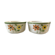 Duo of Gien flower bowls hand painted 60s-70s