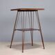 Vintage metal side table with double glass top, Italy, 1960s.