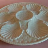 Assiette à huîtres en faïence blanche de Longchamp