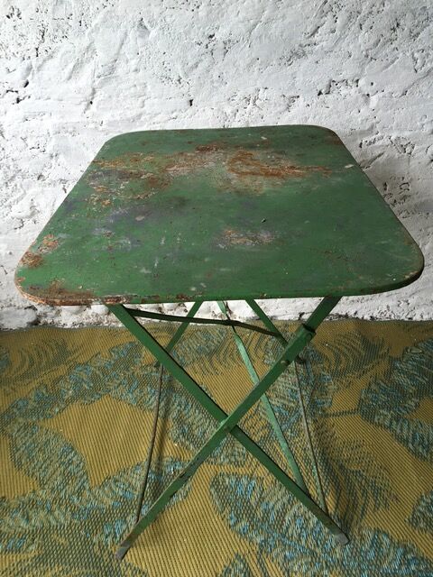 Folding iron garden table