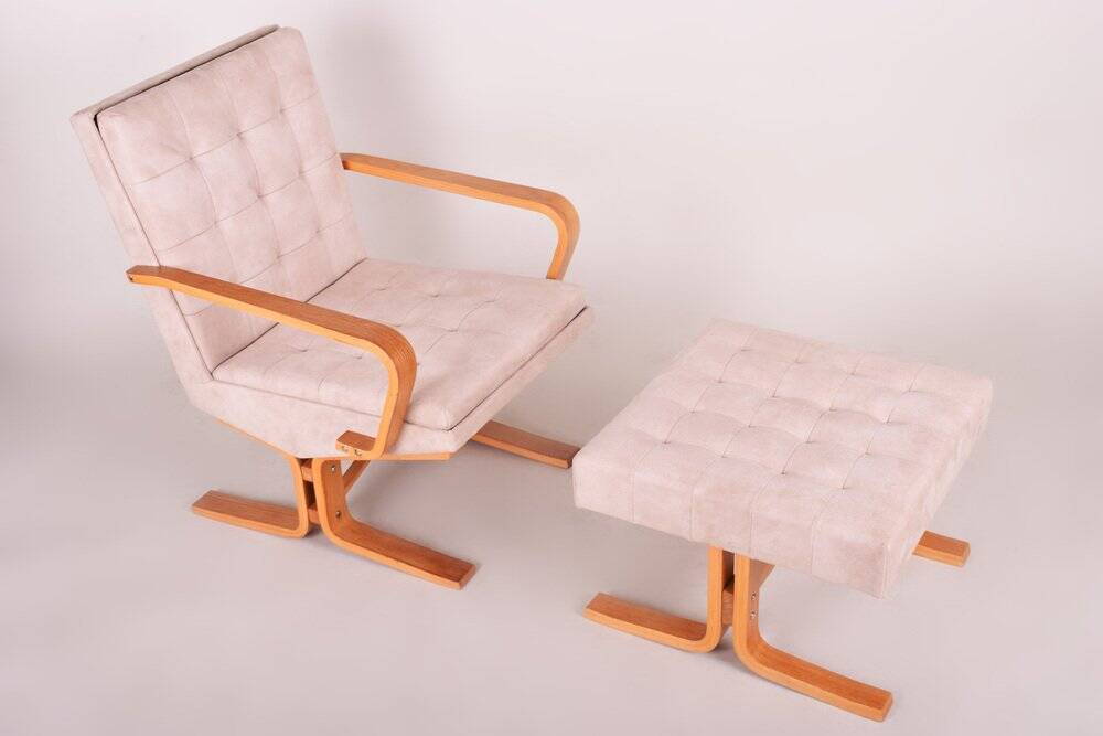 Set of Mid-Century Lounge Set in Oak, 1960s