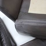 1970s danish 2-seater sofa in dark brown leather