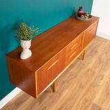 Retro Teak 1960s Long Mid Century Sideboard With Sliding Doors