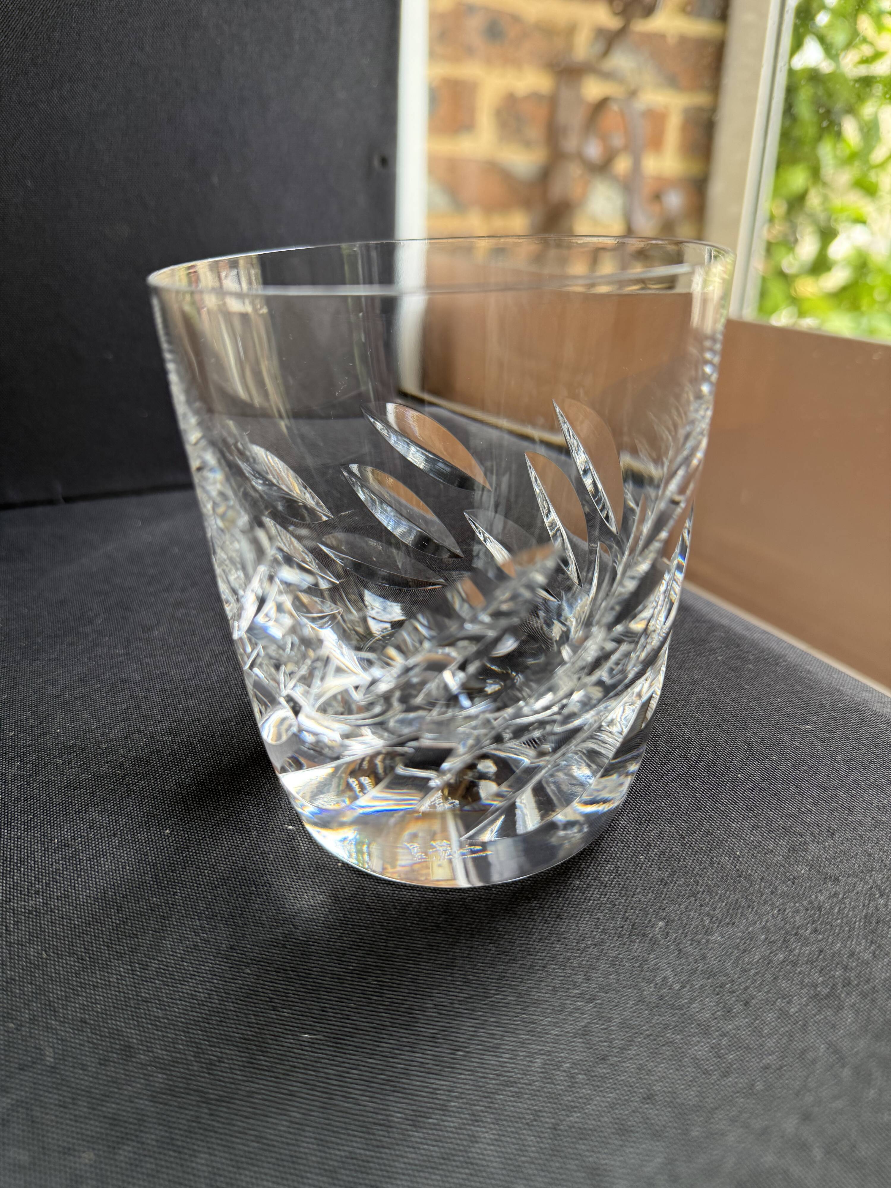 6 Lalique France Artois whisky glasses in a box