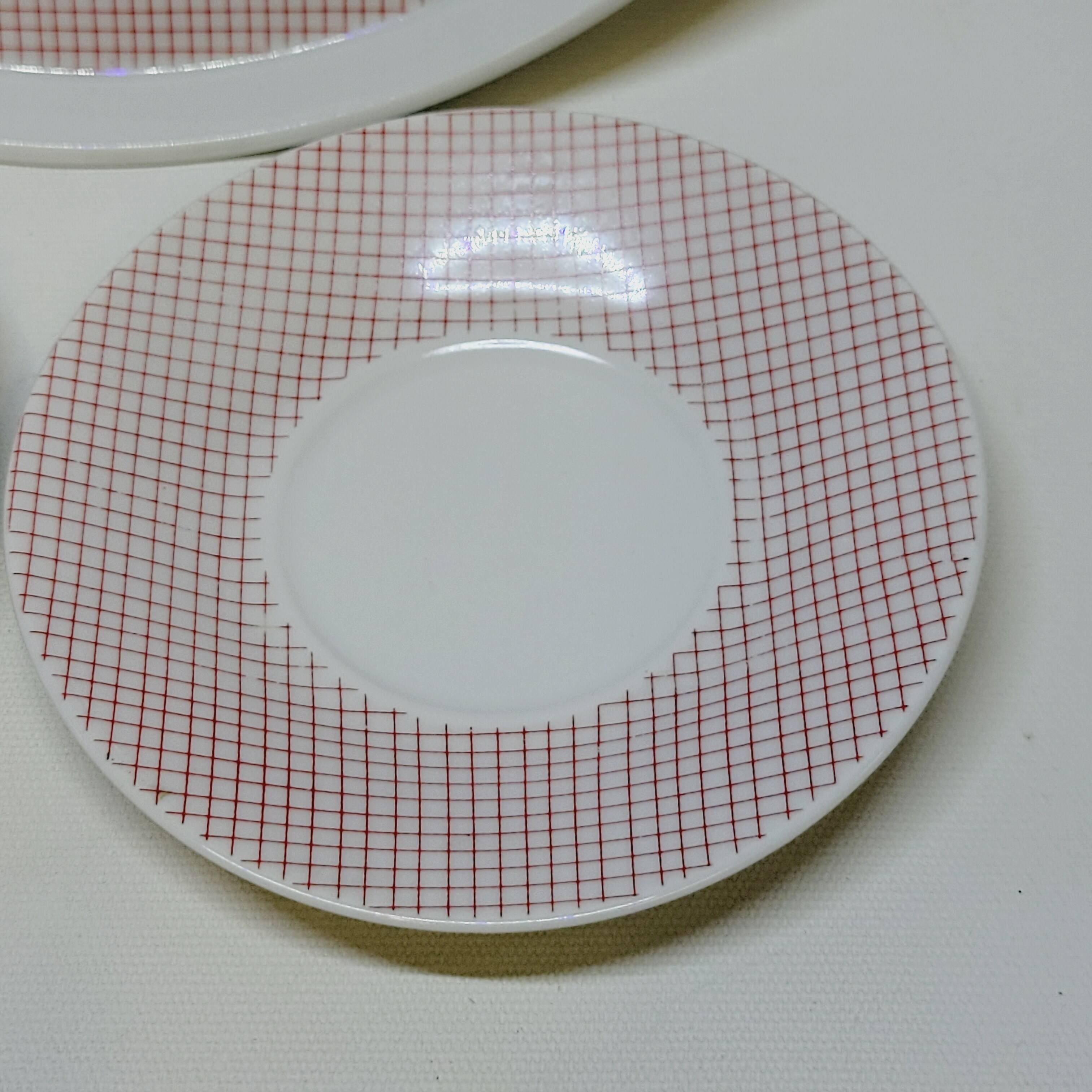 Pie Dish + 2 Vichy Porcelain Cups Philippe Deshoulières Lourioux