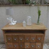 Vintage craft furniture in raw wood.