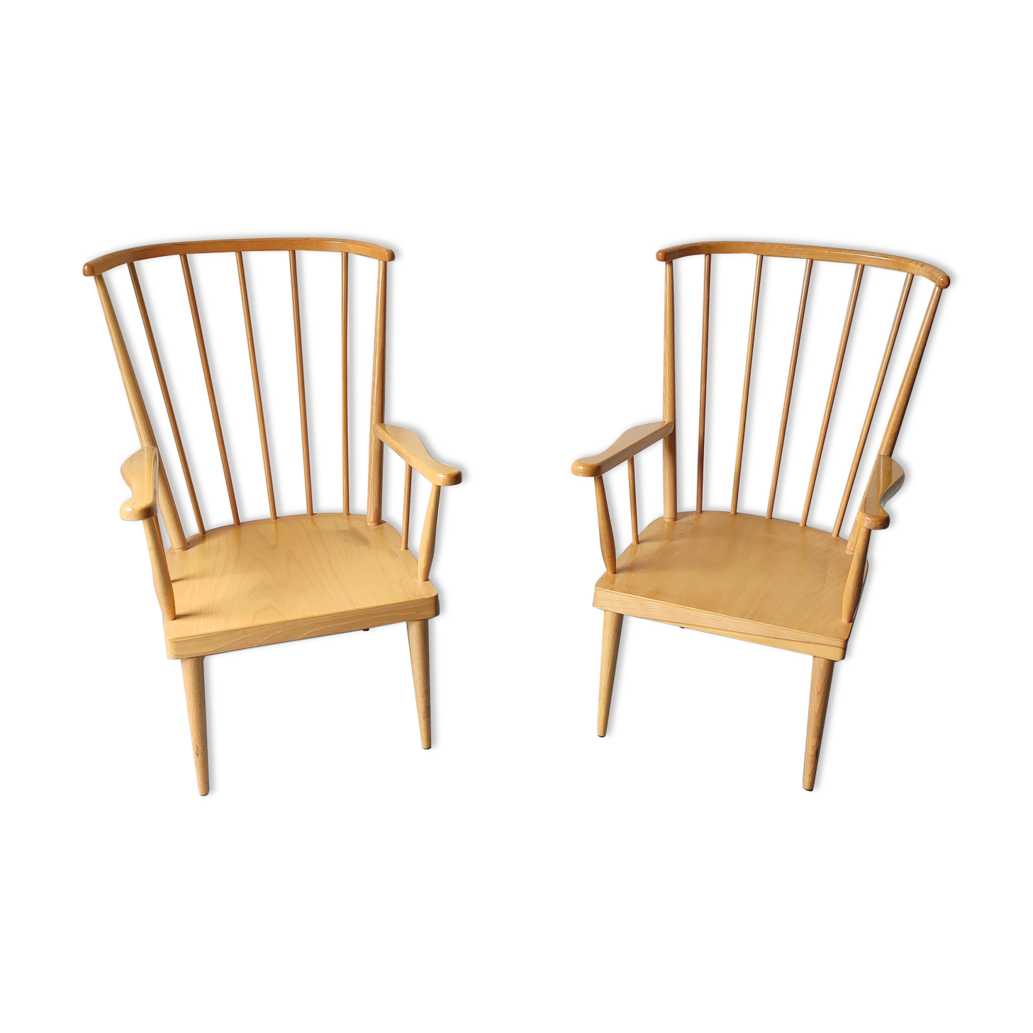 Pair of Baumann fan armchairs