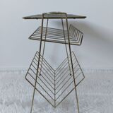 Vinyl record table, record player, magazine rack, 1950s