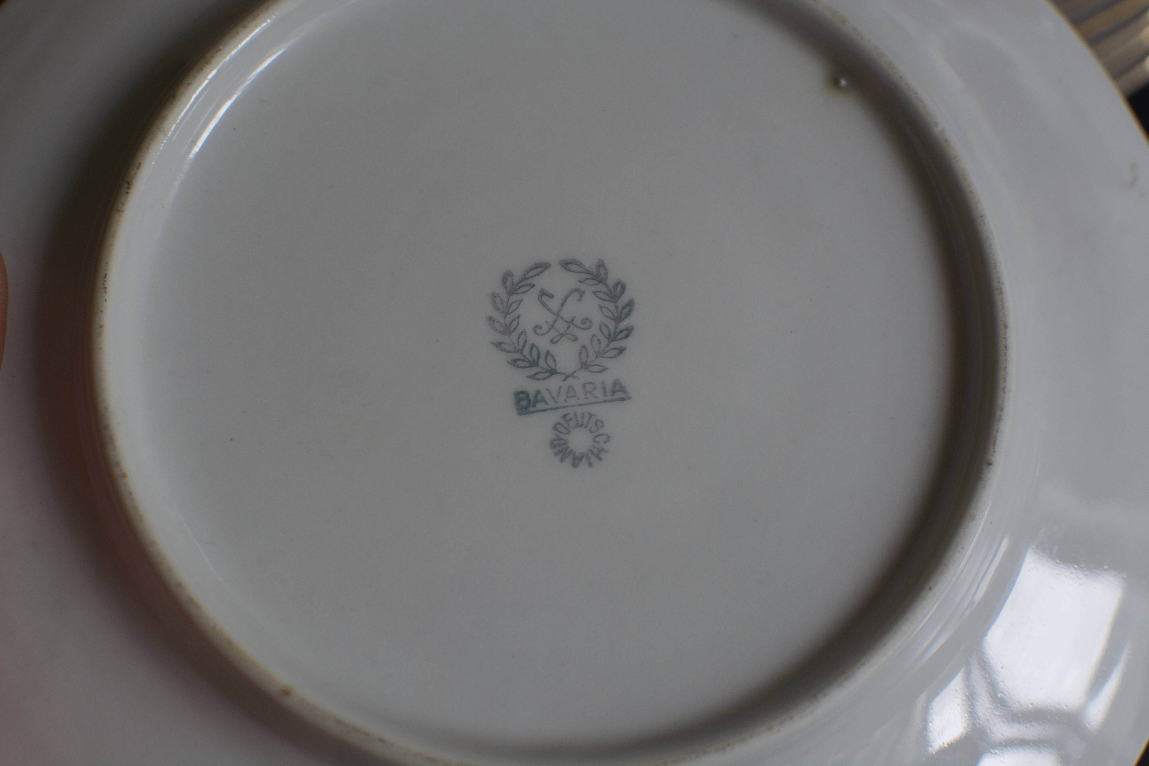 6 Bavaria porcelain plates with flowers and gilding
