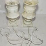 Par de lámparas de mármol. España, 1960s.