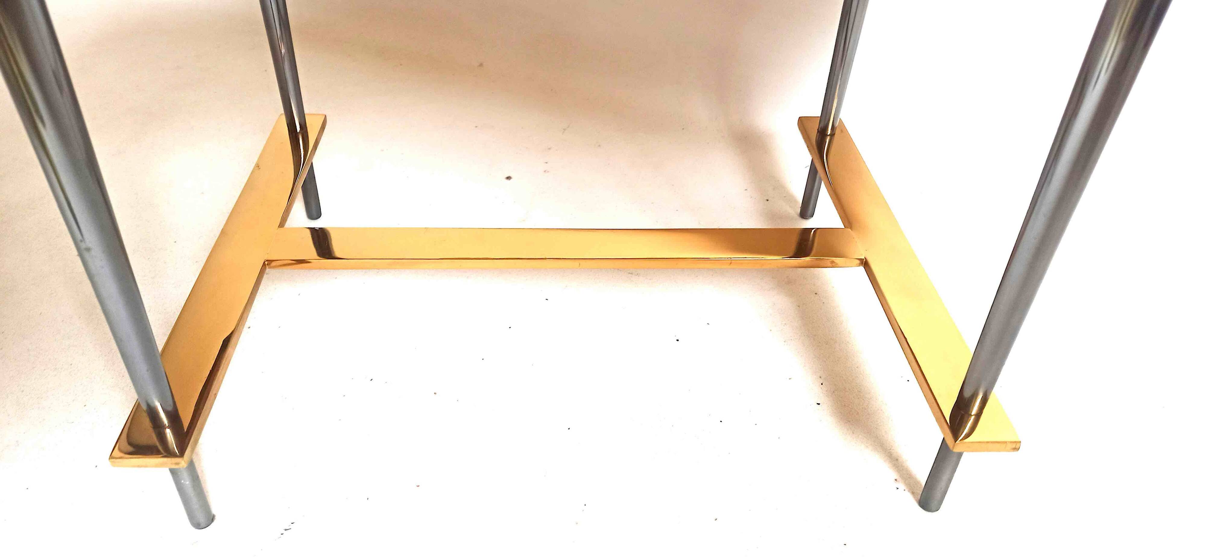 Coffee table with ceramic tiles and gold leaf, height 36 cm, 1950s