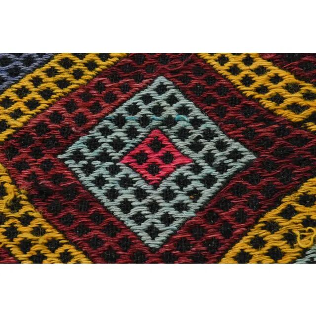 1970s Vintage Turkish Oushak Handmade Wool Cotton Red Area Rug 155x224