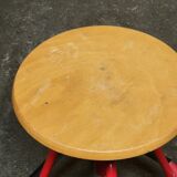 Red stool with industrial vintage screw 80s