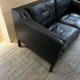 Borge Mogensen - 2-seater black leather sofa