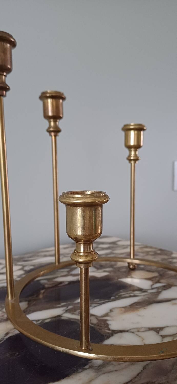 Brass ring candlestick