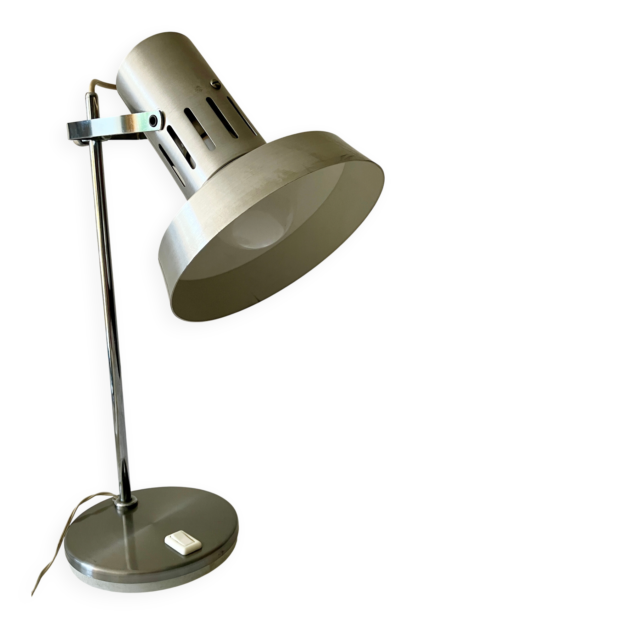 Lampe de bureau alu/acier années 70
