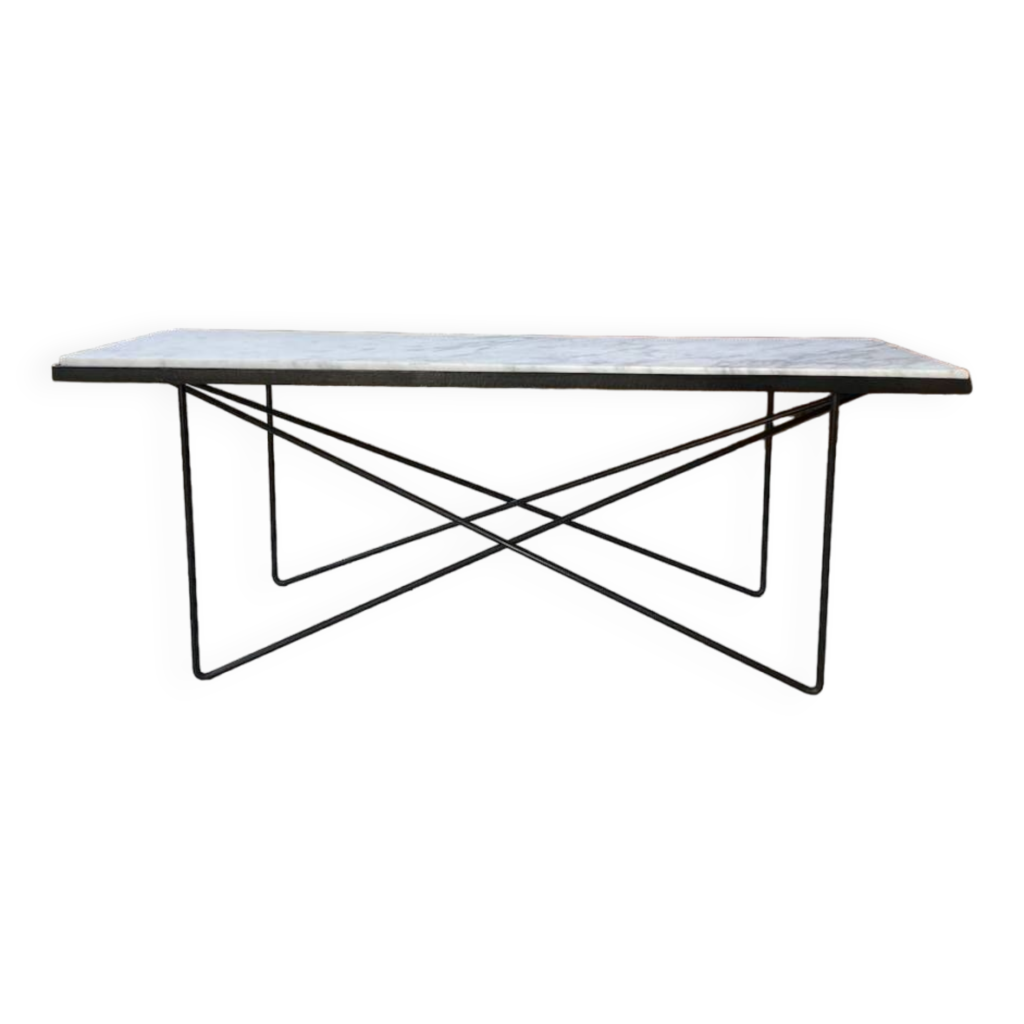 50s coffee table in metal and marble