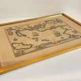 Carte marine océan atlantique vintage, encadrée