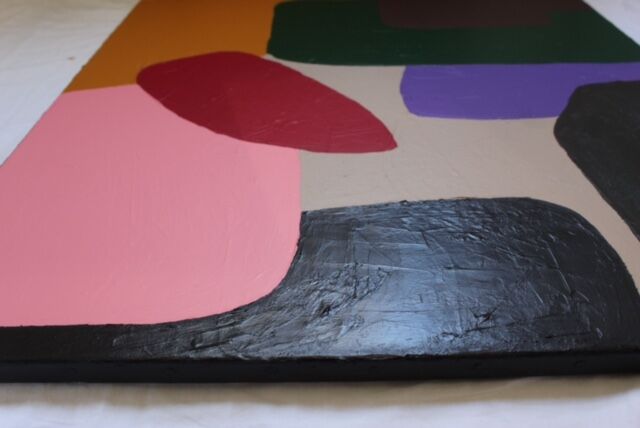 Colorful abstract painting, "Colored Imperfection" 80x65 by Bodasca