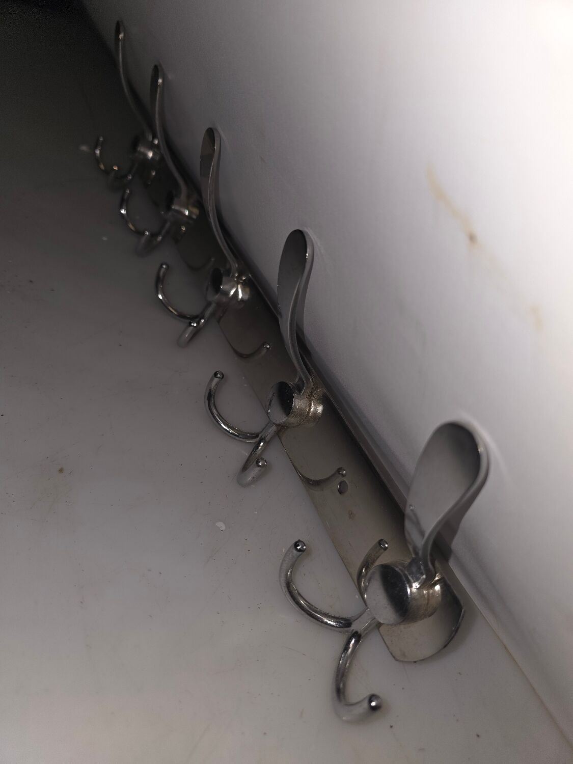 Chrome coat rack with 5 hooks