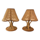 Paire de lampe vintage rotin et cannage
