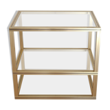 Bookcase shelf Pierre Vandel Paris gilded brass