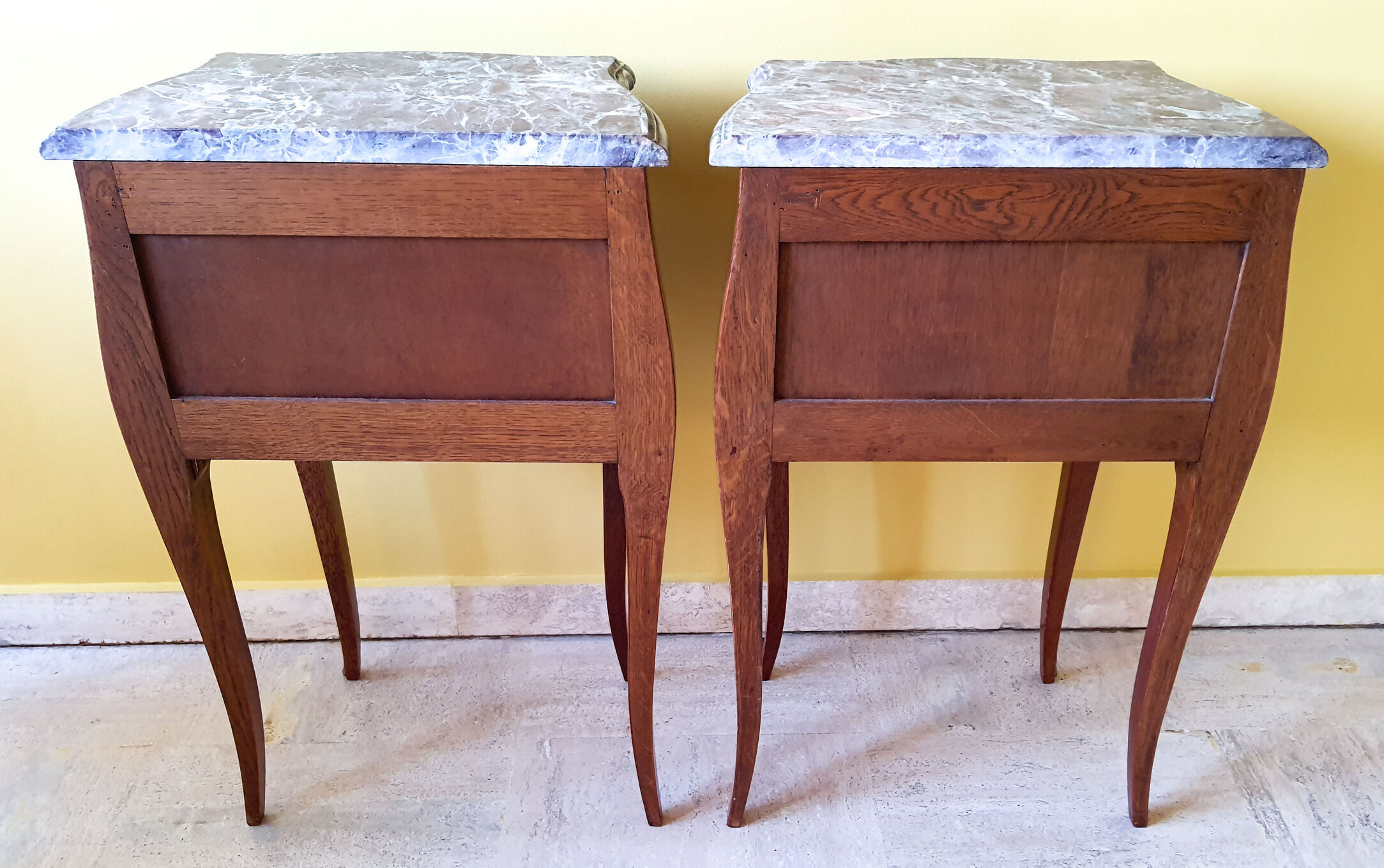 Pair chevets Louis XV marble breccia Violette