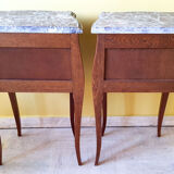 Pair chevets Louis XV marble breccia Violette