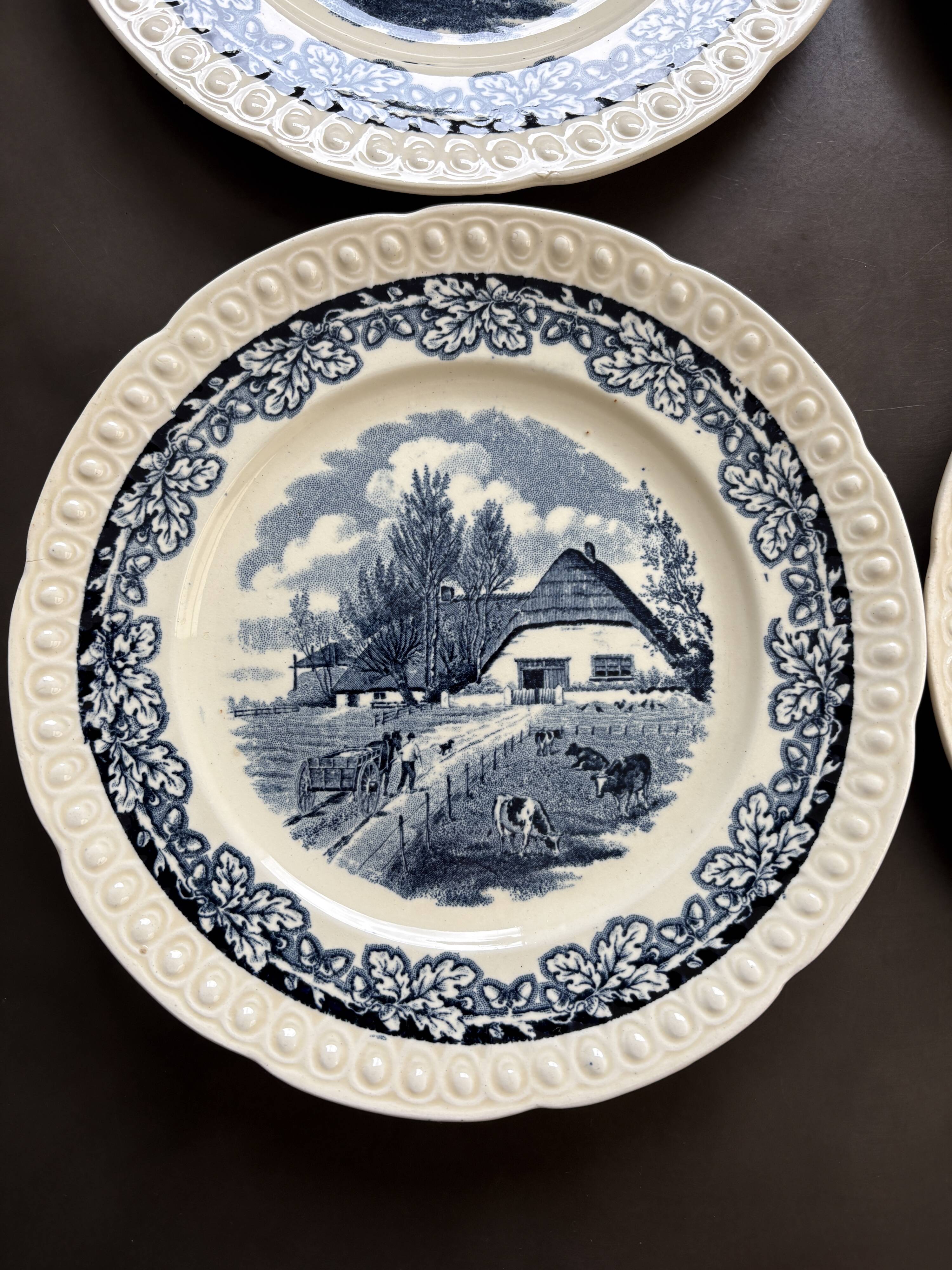 Lot de 6 assiettes à dessert anciennes