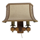 Herda Holland - pull-pendant wall lamp - wood - brass - 70s